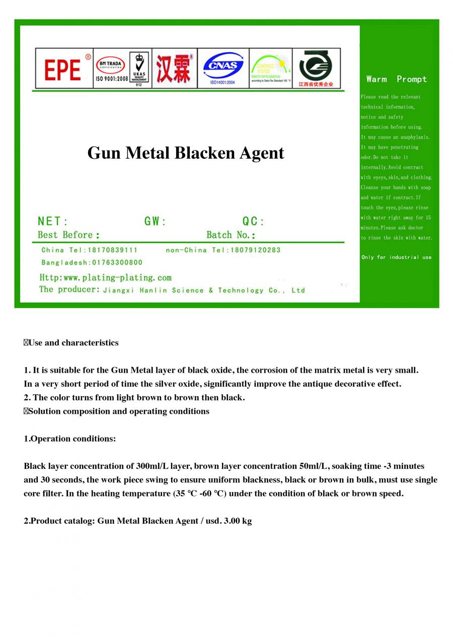 Gun Metal Blacken Agent